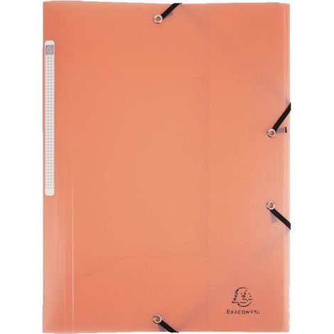 Chemise à élastique 3 rabats - A4 - Corail - Polypro - Chromaline - Exacompta