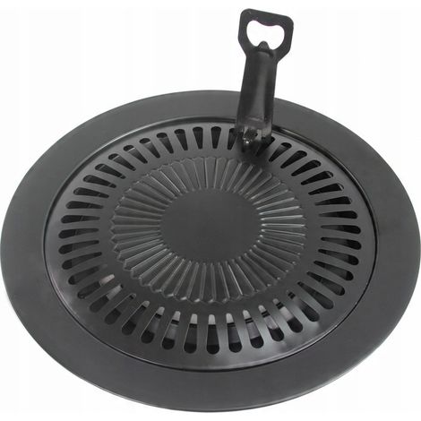Parrilla universal para hornillo de camping de 32x32x4 cm, negra