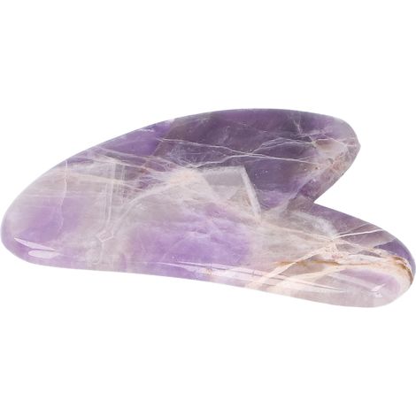 Planche de massage gua sha en forme de cœur, adaptée au visage, aux épaules, aux jambes, à l'abdomen et au dos (améthyste). (1/5)