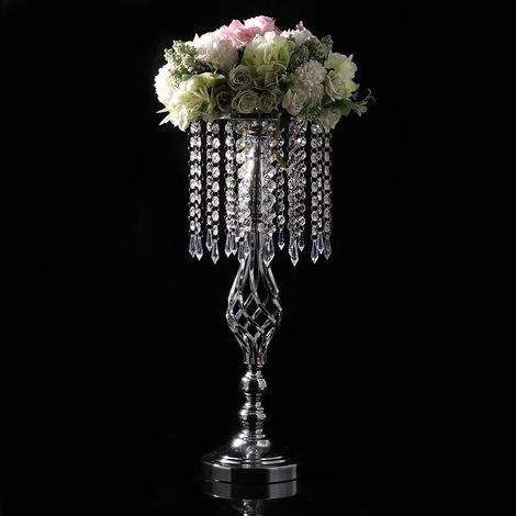 Bougeoir décoratif en cristal, ornement de Table à manger, centres de Table, décor de mariage, argent, 52cm de haut (1/5)