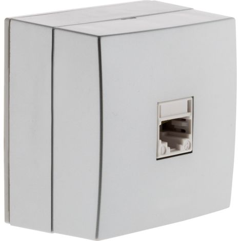 Prise téléphone RJ45 en saillie - gris - Bel'Vue - Zenitech (1/5)