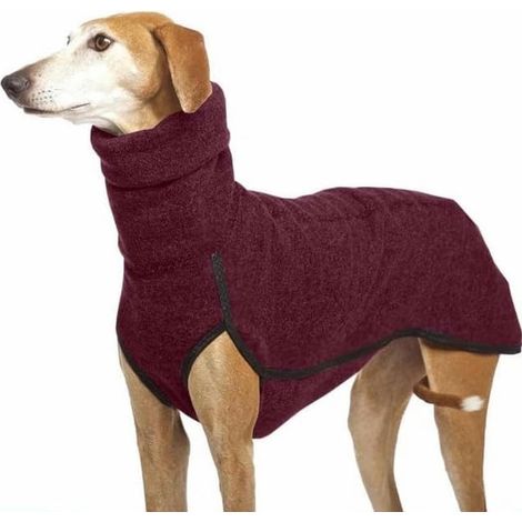 Vêtements pour lévriers de grande taille, pull à col roulé, gilet polaire extensible, manteau pour chiens de taille moyenne à grande, bordeaux, XXL