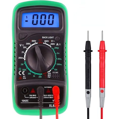 Multimètre Numérique,Multimètre de Gamme Automatique Détecteur de tension Portable Testeur avec Rétroéclairage Testeur Electrique Multifonction Sécurité (1/3)