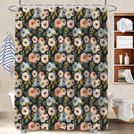 Rideau de bain en polyester 180x180 souple rideau étanche pour les amateurs de déco (1/5)