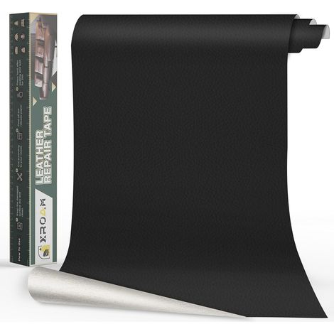 Simili Cuir Autocollant, 60x200 cm Noir, Patch de Réparation en Cuir Auto-adhésif, Reparation Autocollant Cuir Patch Rénovation pour Canapés, Sièges de Voiture, Chaises (1/5)
