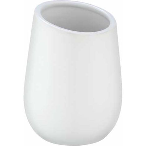 Wenko, bicchiere per spazzolino da denti e dentifricio, in ceramica, 8 x 11 x 8 cm, colore: bianco (1/5)