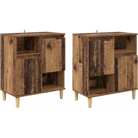 Sideboards 2 pcs Old Wood 60 x 35 x 70 cm Engineered Wood vidaXL (1/5)