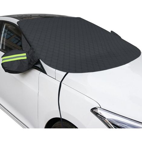 Car Windscreen Cover 9 Magnetic Car Windscreen Cover 4 Layers Thick Protector Snow Cover Winter Front Windshield with Hook Black 157 x 126 cm (1/5)