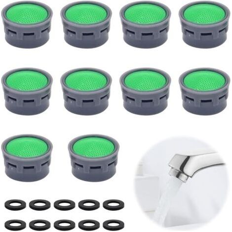 Set of 10 Faucet Aerators with Seal, Filter, Limiter, Bathroom Accessories, Filter Inserts, Bathroom Replacement Parts (1/5)