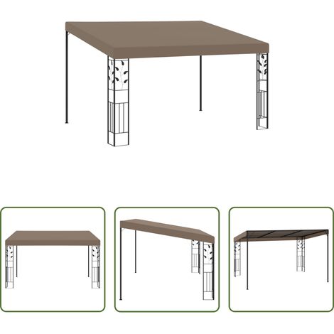 Wandanbau - Wand-Pavillon 4x3x2,5 m Taupe (1/5)