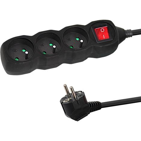 Esperanza Regleta 3 Tomas Interruptor 3M Negro
