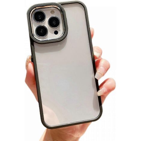 Coque de protection pour iPhone 12 Pro Max, design simple, en acrylique, antichoc, ultra-fine, noire. (1/5)