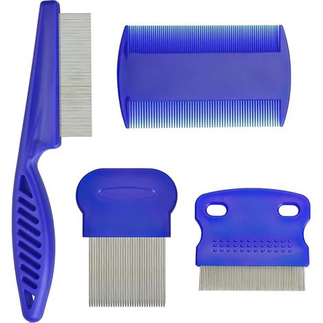 Flohbehandlung für Katzen und Hunde, Flohbehandlung für kleine, mittlere und große Haustiere, 4-teiliges Pflegeset (Blau) (1/5)