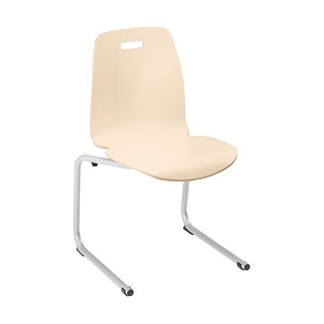 Chaise coque bois - piétement luge hêtre - Lot de 2 (1/2)