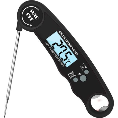 Termómetro para carne, lectura instantánea, pantalla retroiluminada, para barbacoa, horno, cocina (1/5)