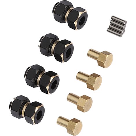 10-mm-Sechskantnaben aus Messing für RC-Fahrzeuge, Sechskantnabenverlängerung, Sechskantantriebsadapter für Traxxas TRX4M 1/18 RC-Crawler (1/4)