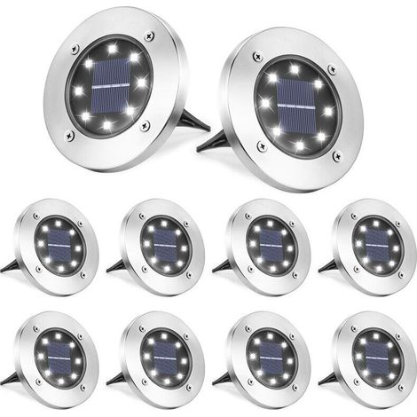 8-teiliges LED-Solar-Außenleuchten-Set – Solar-Gartenleuchten – Kaltweiße Rasenleuchten – LIAIKI