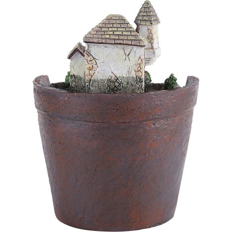 Château Pot de Fleurs Résine Créatif pour Plantes Succulentes, Panier Décoratif Jardin Maison, Herbes & Fleurs (1/5)