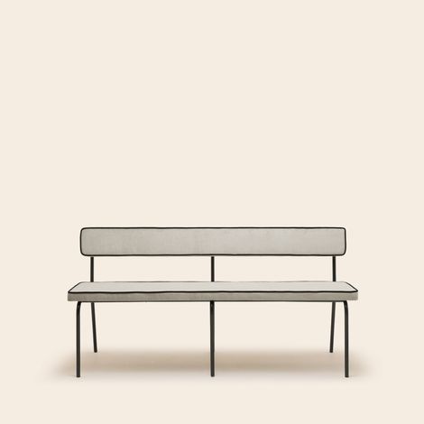 Banc en Velours uni Dalila et passepoil noir YSABEAU (1/4)