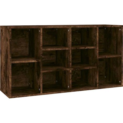 Armoire à Chaussures, Meuble Étagère de Rangement, Chêne fumé 103x30x54,5 cm Bois d'ingénierie OIB1585E (1/5)