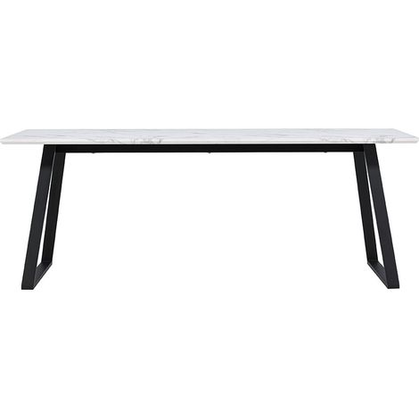 Malaga Esstisch Marmor dekor 90x200cm weiß,schwarz.