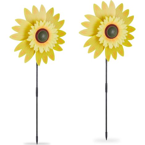 Moulin à de 2, Planter, H x L x P : env. 76 x 29 x 8 cm, pour Jardin et Balcon, Jaune (1/5)