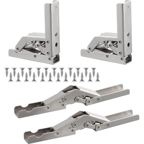 équerre Pliante Robuste, 4PCS Support Console Pliable, Supports D' étagères Pliants Charge, Lourds Support Console Pliable Rétractable Equerre Etagere Pour Plateaux de Table Table Pliante (1/4)