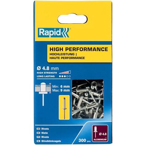 Rapid High Performance Rivets 4.8 x 12mm (Box of 300) - Model RPD5001436