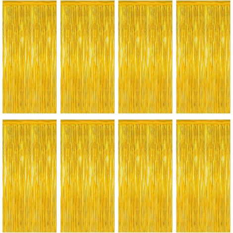 8 Pièces Rideau métallique, PET, brillant, 1x2m, décoration fête mariage Noël