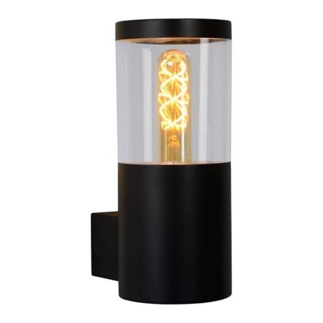 Applique esterna Lucide Fedor E27 40W IP44 nera trasparente