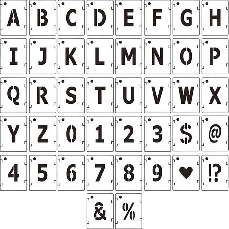 42 Pieces Pochoir Lettre Alphabet Pochoirs Pour Peinture Normographe (1/5)