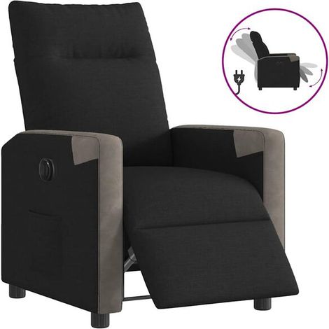 Fauteuil inclinable électrique en tissu noir (1/5)