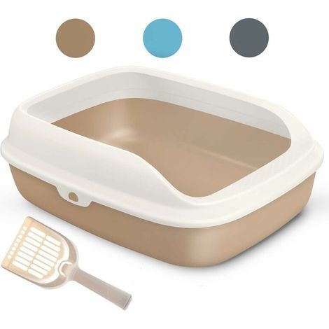 Litière en plastique pour chats et animaux domestiques avec pelle 3 tailles et couleurs au choix (1/4)