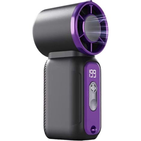 Ventilateur à principal rechargeable avec affichage numérique refroidissement pour maison extérieur voyage gris (1/5)