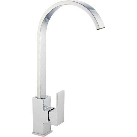 Rubinetto Miscelatore Monocomando Canna Alta Sezione Piatta Effetto Cascata