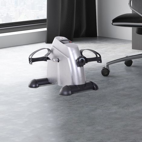 Mini Heimtrainer Arm-und Beintrainer Pedaltrainer für Senioren mit LCD-Display verstellbarer Widerstand Fitnessbike Hometrainer für Zuhause Heim Büro 35 x 40 x 31 cm Silber