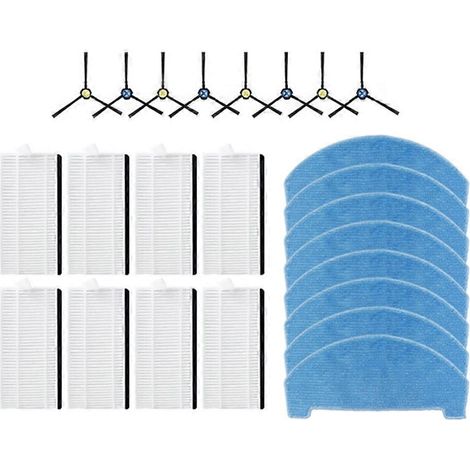 Filtre pour aspirateur brosse pour aspirateur Filtre de brosse pour aspirateur filtre de ILIFE T20s / A20 – Polaris PVCR 3600 / G2 Robot Aspirateur Side Brosse HEPA Filtre Serpillière Cloth Accessoire (1/5)