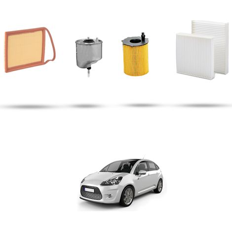 Kit tagliando 4 filtri compatibile con Citroen C3 II 1.6 hdi 68kw dal 2010 (1/5)