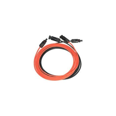 Câble d'extension de panneau solaire avec connecteur MC4 rouge + paire noire 10 AWG 3 mètres/10 pieds (1/4)