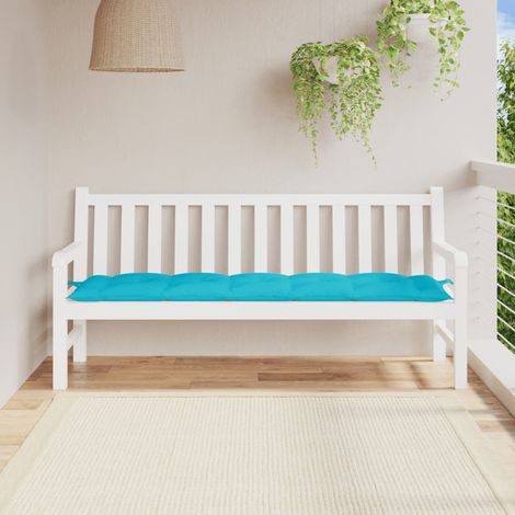 Coussin d'assise confortable pour banc de jardin turquoise 180x50x7 cm tissu oxford -FV76776 (1/5)