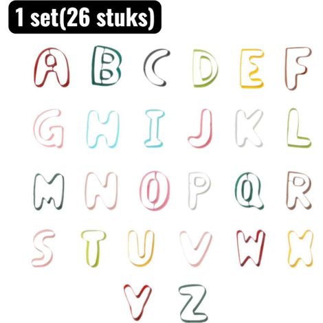 ensemble (26 pièces) - Emporte-pièces - Grandes formes alphabet en acier inoxydable - Tampons à pain et biscuits - Fruits et légumes - Couleur (1/4)