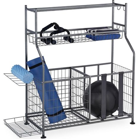 Estantería para material deportivo - Metálica, 2 cestas, estantes