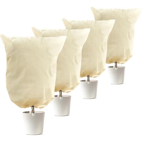 Voile Hivernage Épais 80g/m² (60x80 cm) : Lot de 4 Housses de Protection Anti-Gel pour Plantes & Fleurs (1/5)