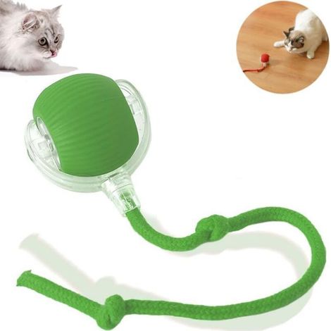 Palline interattive per gatti: giocattolo autorotolante per prevenire la noia, con movimento casuale, colore verde, set da 3 pezzi.