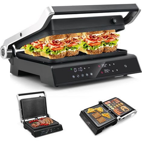 COSTWAY 3-in-1 Electric Panini Press Grill 1200W Sandwich Maker Nonstick 5 Cooking Modes