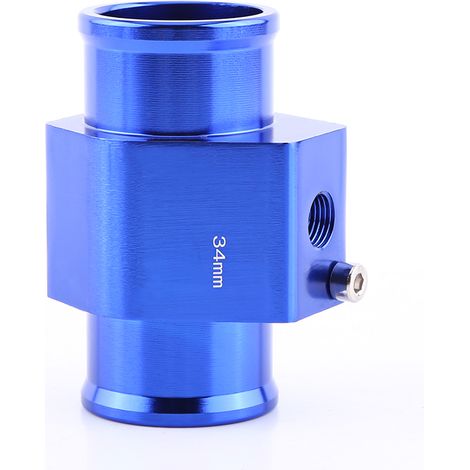 Eosnow Universeller Metall-Auto-Wassertemperatur-Verbindungsrohr-Schlauch-Temperatursensor-Adapter, blau, 34 mm