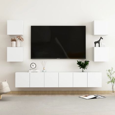Ensemble de meubles TV 7 pcs pour Salon - Armoire TV Blanc Aggloméré BV459678 - BonneVie (1/5)