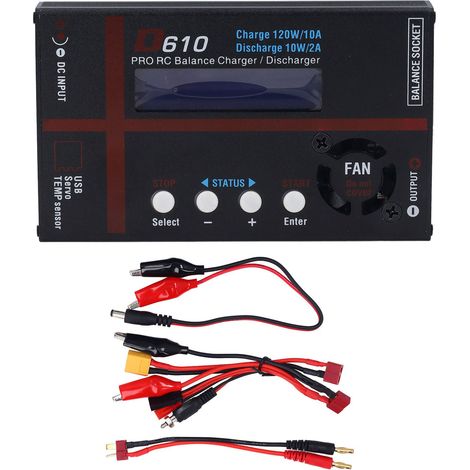 Caricabatterie bilanciato RC da 120 W 10 A, carica e scarica per batterie intelligenti I, II e III, 1-6S LiFe, LiHV, Li Ion, 1-15S NiCD e NiMH. (1/5)