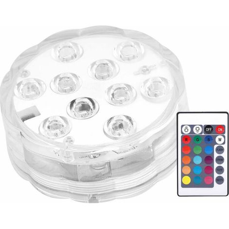 10 LED Waterproof Diving Light with Remote Control and Button, for Aquarium (1/5)