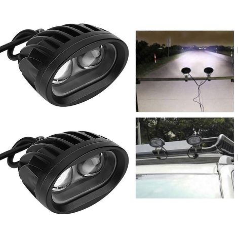 2 projecteurs LED universels de 20 W pour voitures, camions et SUV, lumière blanche